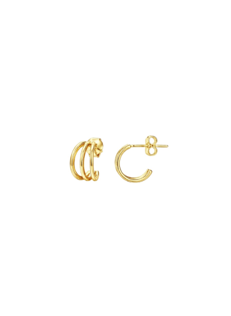 Pendientes Plata Dorada PPAC204/C Medio Aro En Brillo