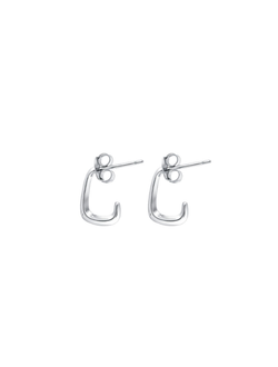 Pendientes Plata PPAC209 Medio Aro En Brillo