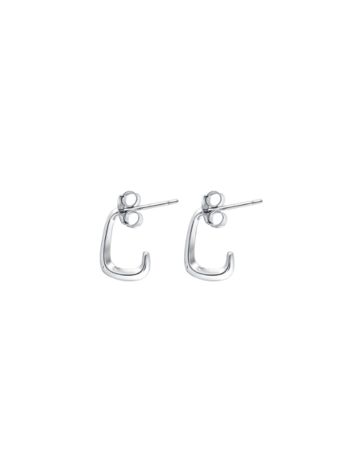 Pendientes Plata PPAC209 Medio Aro En Brillo