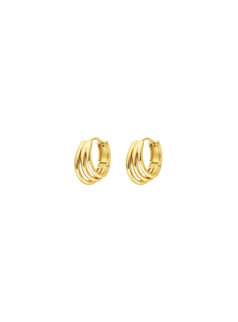 Pendientes Plata Dorada PPAC210/C Aro En Brillo