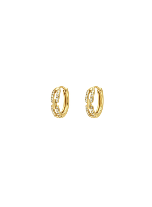 Pendientes Plata Dorada PPAC211/C Aro C. Circonitas