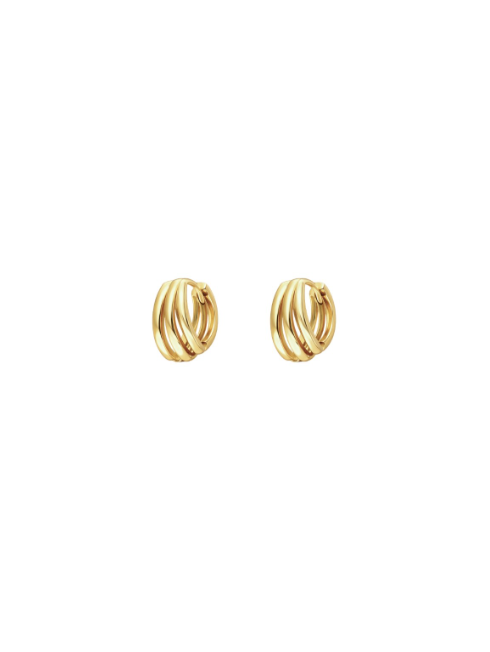 Pendientes Plata Dorada PPAC213/C Aro Concha En Brillo
