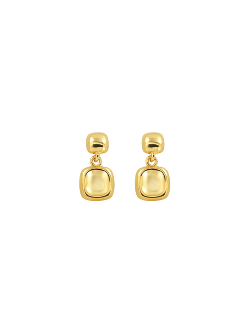Pendientes Plata Dorada PPEN2287/C Colgante Pulido En Brillo