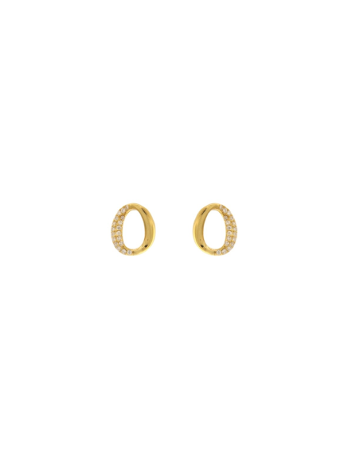 Pendientes Plata Dorada PPR 806/C Óvalo C. Circonitas