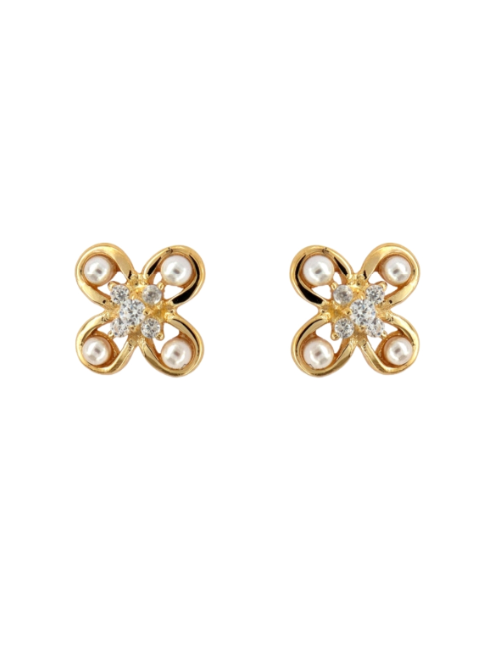 Pendientes Plata Dorada PPRP77/C Trébol C. Circonitas