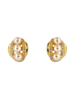Pendientes Plata Dorada PPRP79/C Perlas C. Circonitas