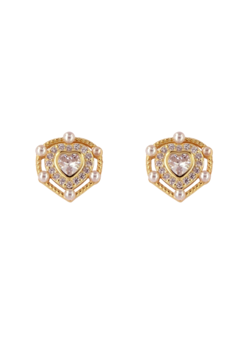 Pendientes Plata Dorada PPRP80/C Circonitas