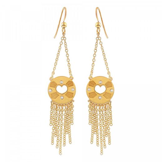 Pendientes Plata Dorada Sovrani AVP024 Corazón Strass