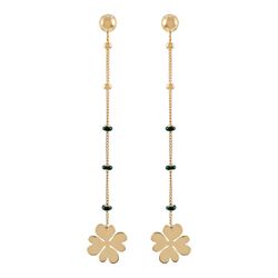 Pendientes Plata Dorada Sovrani AVP235 Trébol Colgante