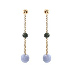 Pendientes Plata Dorada Sovrani AVP289 Esmaltadas Lila Bicolor Negra