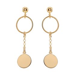 Pendientes Plata Dorada Sovrani AVP315 Circulo Colgante