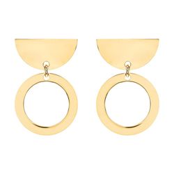 Pendientes Plata Dorada Sovrani AVP318 Circulo Media Luna