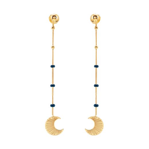 Boucles d'oreilles lune en argent doré avec boules émaillées Sovrani AVP321