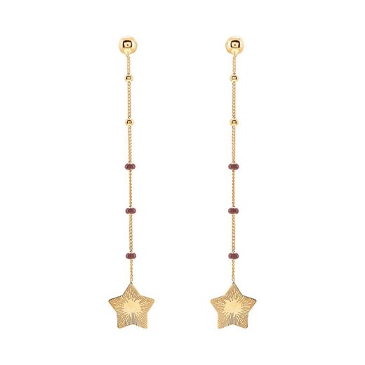 Sovrani AVP324 Gold-Plated Silver Star Earrings with Enameled Balls