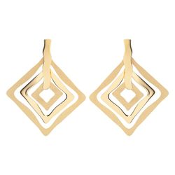 Pendientes Plata Dorada Sovrani AVP341 Cuadrados Irregulares
