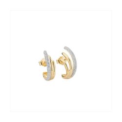 Pendientes Plata Dorada Sovrani J11686 Medio Aro C. Circonitas 2,00cm