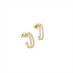 Pendientes Plata Dorada Sovrani J11688 Medio Aro C. Circonitas 1,00cm