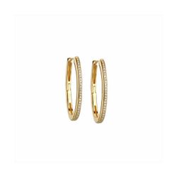 Pendientes Plata Dorada Sovrani J11751 Aro Alargado Circonitas 2,70cm
