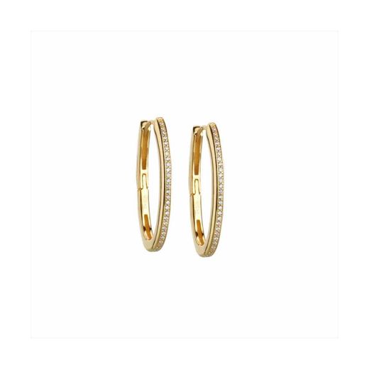 Pendientes Plata Dorada Sovrani J11751 Aro Alargado Circonitas 2,70cm