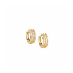 Pendientes Plata Dorada Sovrani J11755 Aro Abiero C. Circonitas 1,50cm