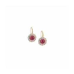Pendientes Plata Dorada Sovrani J12030 Aro C. Rubí & Circonitas 1,50cm