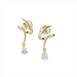Pendientes Plata Dorada Sovrani J12711 Espiral C. Circonita 2,50cm