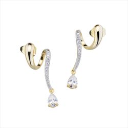 Pendientes Plata Dorada Sovrani J12712 Espiral C. Circonitas 3,50cm