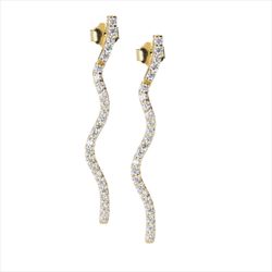 Pendientes Plata Dorada Sovrani J12753 Circonitas 2.50cm