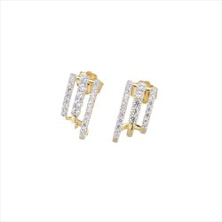 Pendientes Plata Dorada Sovrani J12768 Circonitas 2,50cm