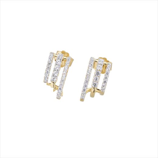 Pendientes Plata Dorada Sovrani J12768 Circonitas 2,50cm