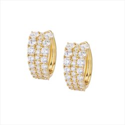 Pendientes Plata Dorada Sovrani J12770 Aro C. Circonitas 2,00cm