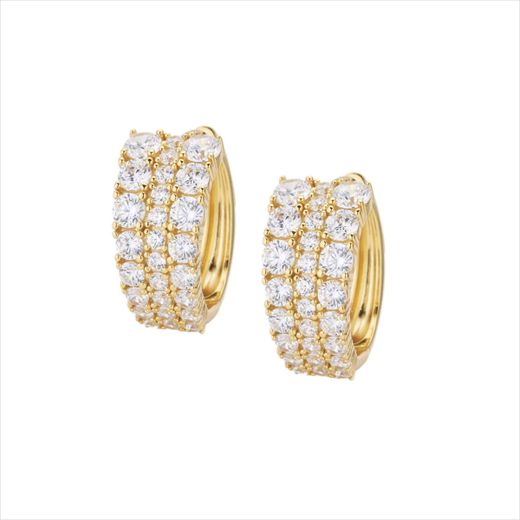 Pendientes Plata Dorada Sovrani J12770 Aro C. Circonitas 2,00cm