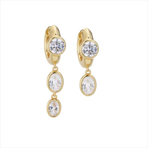 Pendientes Plata Dorada Sovrani J12785 Aro C. Circonitas 3,50cm