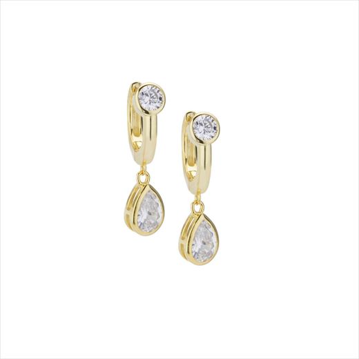 Pendientes Plata Dorada Sovrani J12787 Aro C. Circonitas 1,50cm