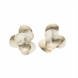 Pendientes Plata Dorada Sovrani Mujer J11344 Discos Martillados Irregular 3cm