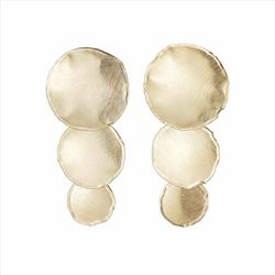 Pendientes Plata Dorada Sovrani Mujer J11371 Colgante Discos Martillados Irregular 6cm
