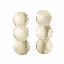 Pendientes Plata Dorada Sovrani Mujer J11372 Colgante Discos Martillados Irregular 6cm