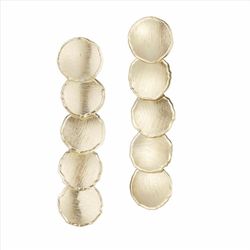 Pendientes Plata Dorada Sovrani Mujer J11373 Colgante Discos Martillados Irregular 6cm