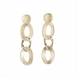 Pendientes Plata Dorada Sovrani Mujer J11378 Colgante Óvalos Calados 7cm