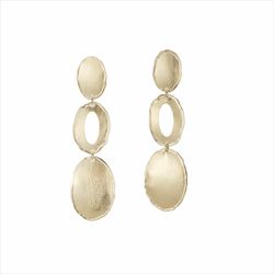 Pendientes Plata Dorada Sovrani Mujer J11379 Colgante Óvalos Calados 7cm