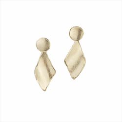 Pendientes Plata Dorada Sovrani Mujer J11392 Colgantes Martillados Irregulares 5cm