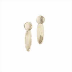 Pendientes Plata Dorada Sovrani Mujer J11394 Colgante Óvalos Martillados Irregulares 4,5cm