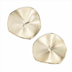 Pendientes Plata Dorada Sovrani Mujer J11395 Discos Martillados Irregulares 5cm