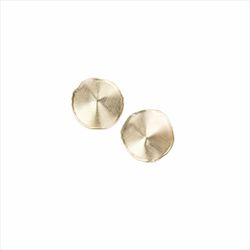 Pendientes Plata Dorada Sovrani Mujer J11398 Discos Martillados Irregulares 2cm