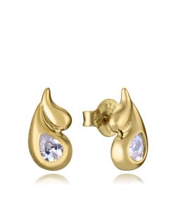 Pendientes Plata Dorada Viceroy 1,1cm 2356E100-30 Doble Forma Gota Circonitas