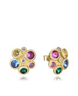 Pendientes Plata Dorada Viceroy 1,2cm 2342E100-39 Circonitas Multicolor