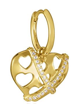 Pendientes Plata Dorada Viceroy 13260E100-30 Aro Colgante Cruz Circonitas