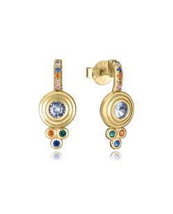 Pendientes Plata Dorada Viceroy 1,8cm 2346E100-39 Colgante Circonitas Multicolor