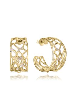 Pendientes Plata Dorada Viceroy 2,2cm 2357E100-30 Aro Abierto Calado