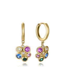Pendientes Plata Dorada Viceroy 2,7cm 2342E100-30 Aro Colgante Circonitas Multicolor